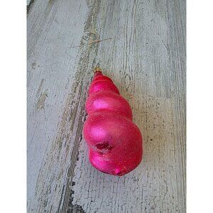 Radko vintage pink sea swirl glitter shell seashell ornament glass Beach Hawaiia